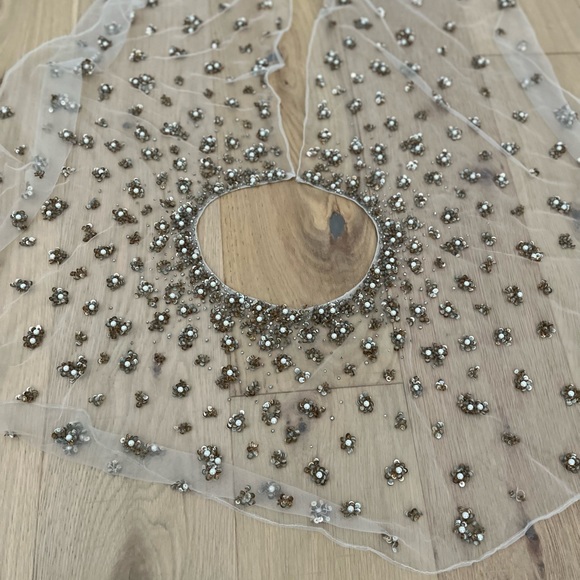 BHLDN long dress with beaded capelet - Picture 9 of 11